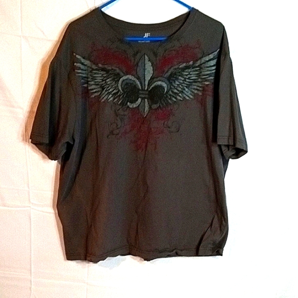 JF J.Ferrar 2XLT/ XG Gray Goth S Short Sleeve Rebellious Graphic Tee